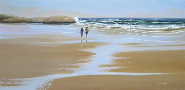 Walking The Beach Painting